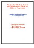 Solutions for Starting Out With Java&comma; Control Structures through Objects&comma; 8th Edition by Gaddis &lpar;All Chapters included&rpar;