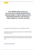 DCF &lpar;RNRF&rpar; MOD 3 Physical Environment & Health Requirements General Health & Safety Requirements 2024-2025 Questions and Answers Latest Update A&plus; Correct Answers