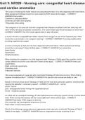 Unit 3 NR328 - Nursing care congenital heart disease and cardiac anom