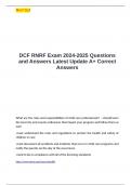 DCF RNRF Exam 2024-2025 Questions and Answers Latest Update A&plus; Correct Answers