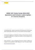 RNRF DCF Study Guide 2024-2025 Questions and Answers Latest Update A&plus; Correct Answers