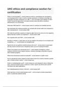 UHC ethics and compliance section for certification
