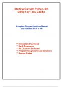 Solutions for Starting Out with Python&comma; 6th Edition by Gaddis &lpar;All Chapters included&rpar;