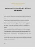 Florida Driver License Practice Questions And Answers