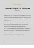 Florida Drivers License Test Questions And Answers