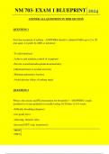 NM 703- EXAM 1 BLUEPRINT QUESTIONS AND ANSWERS 2024