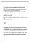Information Technology Management- Exam Questions Answered Correctly 