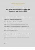 Florida Real Estate License Exam Prep Questions And Answers 2024