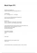 Mock Paper FP1 QUESTIONS AND CORRECT DETAILED ANSWERS WITH RATIONALES  2025&sol;2026 &lpar;VERIFIED ANSWERS&rpar; &vert;ALREADY GRADED A&plus;