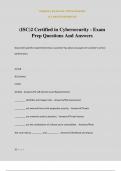 &lpar;ISC&rpar;2 Certified in Cybersecurity - Exam Prep Questions And Answers