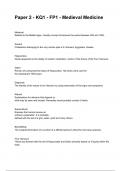 Paper 2 - KQ1 - FP1 - Medieval Medicine QUESTIONS AND CORRECT DETAILED ANSWERS WITH RATIONALES  2025&sol;2026 &lpar;VERIFIED ANSWERS&rpar; &vert;ALREADY GRADED A&plus;