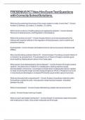 FRESENIUS PCT New Hire Exam Test Questions with Correctly Solved Solutions&period;