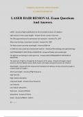 LASER HAIR REMOVAL Exam Questions And Answers