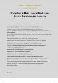 Trichology & Hair removal final Exam Review Questions And Answers