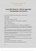 Laser Hair Removal - 40 hour apprentice Test Questions And Answers