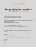 Laser and light based hair removal physics Exam Questions And Answers