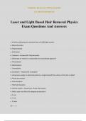 Laser and Light Based Hair Removal Physics Exam Questions And Answers