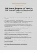 Hair Removal &lpar;Permanent and Temporary Hair Removal&rpar; Test Review Questions And Answers