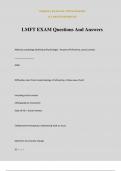 LMFT EXAM Questions And Answers