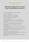 Mathematical Applications in Veterinary Science&period; Exam Questions And Answers