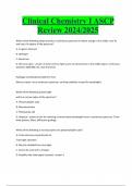 Clinical Chemistry I ASCP Review 2024&sol;2025
