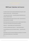 MBI Exam 1 Questions And Answers