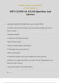MFT CLINICAL EXAM Questions And Answers