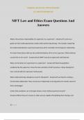 MFT Law and Ethics Exam Questions And Answers