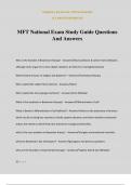 MFT National Exam Study Guide Questions And Answers