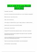 MLS ASCP Exam Recall 2024&sol;2025