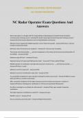 NC Radar Operator Exam Questions And Answers