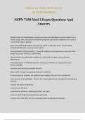 NSPN 7150 Mod 1 Exam Questions And Answers