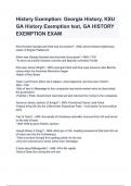 History Exemption Georgia History&comma; KSU GA History Exemption test questions and answers
