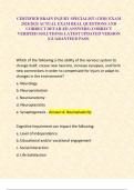 CERTIFIED BRAIN INJURY SPECIALIST &lpar;CBIS&rpar; EXAM 2024&sol;2025 ACTUAL EXAM REAL QUESTIONS AND CORRECT DETAILED ANSWERS &lpar;CORRECT VERIFIED SOLUTIONS&rpar; LATEST UPDATED VERSION &vert;GUARANTEED PASS&period;