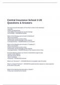 Central Insurance School 2-20 Questions & Answers