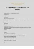 PATHO 370 Final Exam Questions And Answers