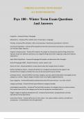 Psyc 100 - Winter Term Exam Questions And Answers