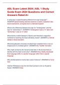 ASL Exam Latest 2024 &vert; ASL 1 Study  Guide Exam 2024 Questions and Correct  Answers Rated A&plus;