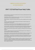 SOCY 122 Fall Final Exam Study Guide