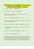 Dex    Bundled Exam Questions and CORRECT Answers