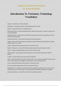 Introduction To Veterinary Technology Vocabulary