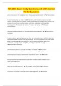 FOS 2001 Exam Study Questions and 100&percnt; Correct Verified Answers