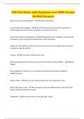 FOS Final Exam with Questions and 100&percnt; Correct Verified Answers