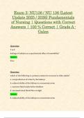 Exam 2&colon; NU136 &sol; NU 136 &lpar;Latest Update 2025 &sol; 2026&rpar; Fundamentals of Nursing &vert; Questions with Correct Answers &vert; 100 &percnt; Correct &vert; Grade A - Galen