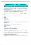 AMERICAN LIT EXAM 1 COMPLETE QUESTIONS AND ANSWERS &vert; VERIFIED