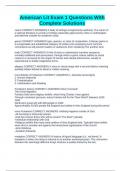 American Lit Exam 1 Questions With Complete Solutions