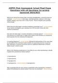 ASPEN Post Assessment Actual Final Exam Questions with all Questions Accurately Answered 2024&sol;2025