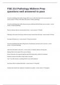 FSE 214 Pathology Midterm Prep questions well answered to pass
