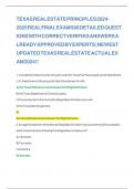 TEXAS REAL ESTATE PRINCIPLES 2024-2025 REAL FINAL EXAM 500 DETAILED QUESTIONS WITH CORRECT VERIFIED ANSWERS ALREADY APPROVED BY EXPERTS &vert; NEWEST UPDATED TEXAS REAL ESTATE ACTUAL EXAM 2024&excl;&excl;