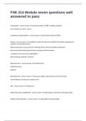 FSE 214 Module seven questions well answered to pass